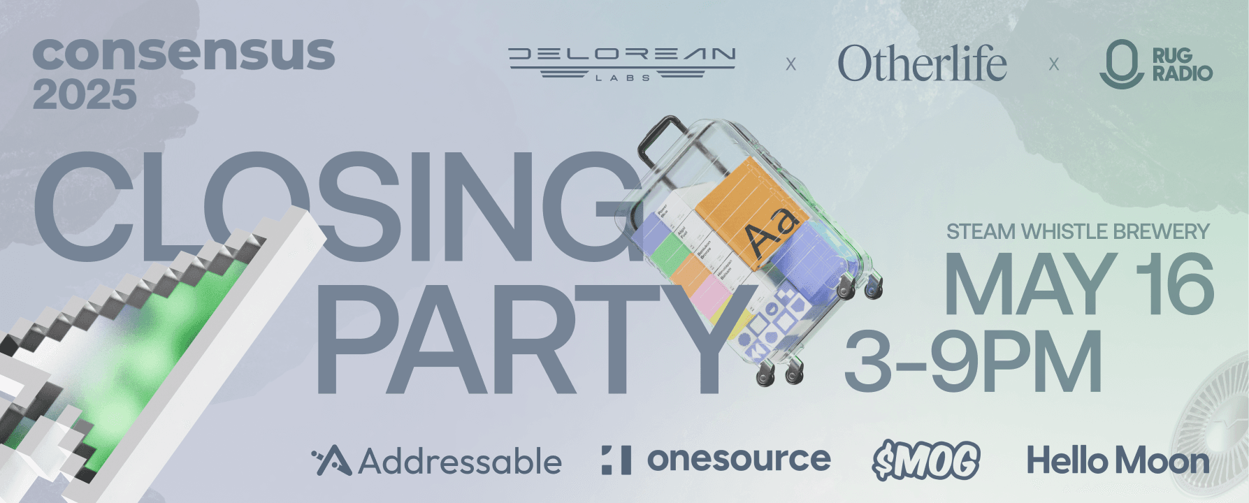 Consensus Closing Party Banner
